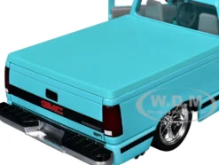 1988 GMC Sierra 1500 Custom Pickup Truck Light Blue with Black Stripes Limited Edition to 9250 pieces Worldwide 1/24 Diecast Model Car by M2 Machines