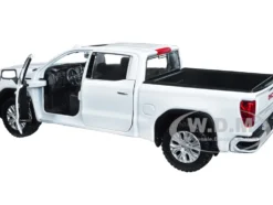 2019 GMC Sierra 1500 Denali Crew Cab Pickup Truck Sunroof White Timeless Legends Series 1/24 1/27 Diecast Model Car Motormax 79362