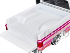 1976 GMC Sierra Grande 15 Pickup Truck White with Stripes Limited Edition to 9250 pieces Worldwide 1/24 Diecast Model Car by M2 Machines