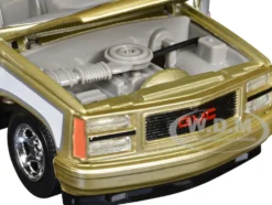 1992 GMC Sierra GT Pickup Truck Gold Metallic with White Sides with Camper Shell 