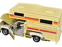 1992 GMC Sierra GT Pickup Truck Gold Metallic with White Sides with Camper Shell 