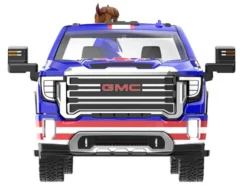 2022 GMC Sierra 3500 HD Pickup Truck Blue with American Soccer Graphics with Bison Figure
