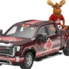 2022 GMC Sierra 3500 HD Pickup Truck Dark Red with Canadian Soccer Graphics with Moose Figure "International Soccer Celebration '26" Series 1/64 Diecast Model Car by Greenlight