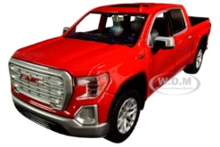2019 GMC Sierra 1500 SLT Crew Cab Pickup Truck Red 1/24 1/27 Diecast Model Car Motormax 79361