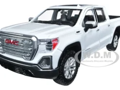 2019 GMC Sierra 1500 SLT Crew Cab 4x4 Pickup Truck Sunroof White Timeless Legends Series 1/24 1/27 Diecast Model Car Motormax 79361