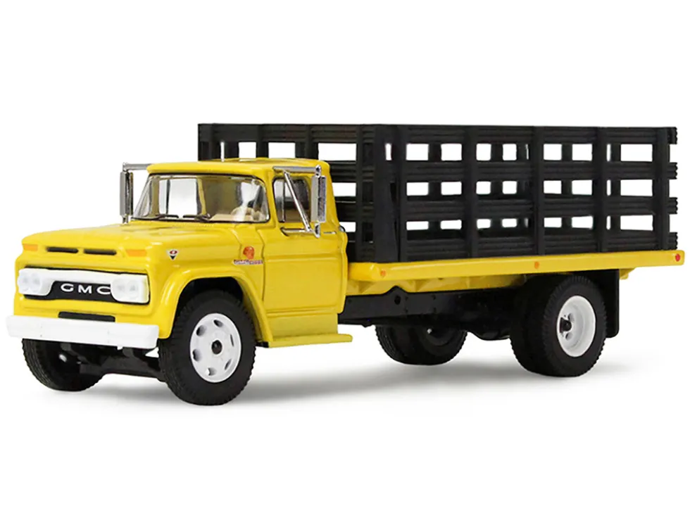 GMC 4000 Stake Truck Bright Yellow 1/64 Diecast Model by DCP/First Gear