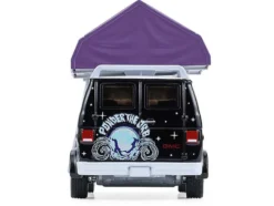 1978 GMC Vandura Custom Van Black with Wizard Graphics and White Top with Camp'otel Cartop Sleeper Tent