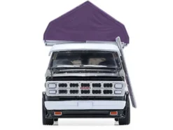 1978 GMC Vandura Custom Van Black with Wizard Graphics and White Top with Camp'otel Cartop Sleeper Tent