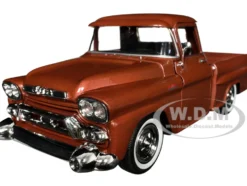 1958 GMC 100 Wideside Pickup Truck Brown Metallic Timeless Legends Series 1/24 Diecast Model Car Motormax 79385BR