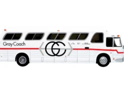 1966 GM PD4107 Buffalo Coach Bus Gray Coach Destination Pearson Airport Toronto Ontario Canada Vintage Bus Motorcoach Collection 1/87 HO Diecast Model Iconic Replicas 87-0281