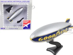 Goodyear Blimp Silver Metallic with Blue and Yellow Graphics #1 in Tires 1/350 Diecast Model Airplane Postage Stamp PS5411-1
