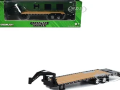 Gooseneck Trailer Black (In Box) 1/64 Diecast Model Car by Greenlight