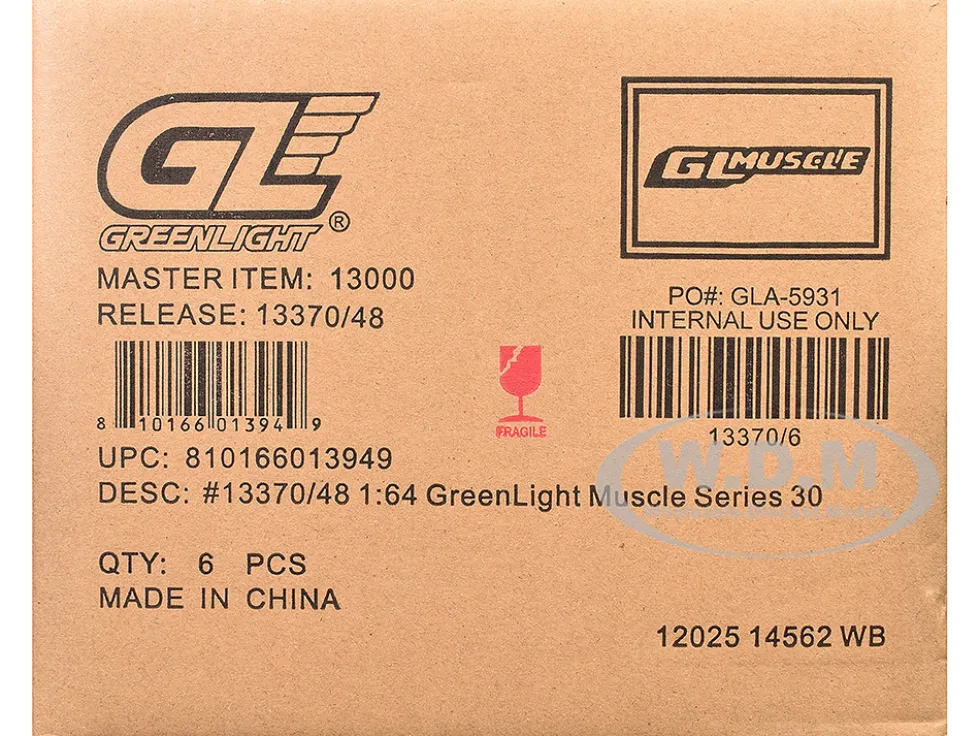 GreenLight Muscle Series 30 Set of 6 pieces 1/64 Diecast Model Cars by Greenlight