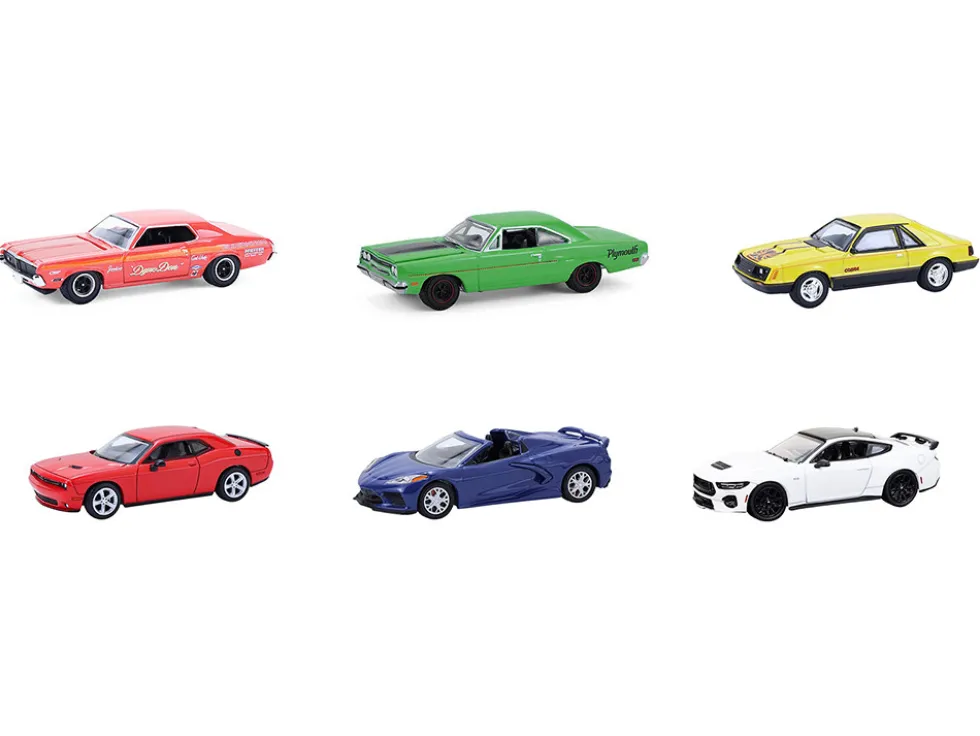GreenLight Muscle Series 30 Set of 6 pieces 1/64 Diecast Model Cars by Greenlight