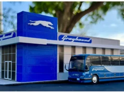 Greyhound Bus Station Diorama EZ Assembly Kit 1/87 (HO) Model by Iconic Replicas