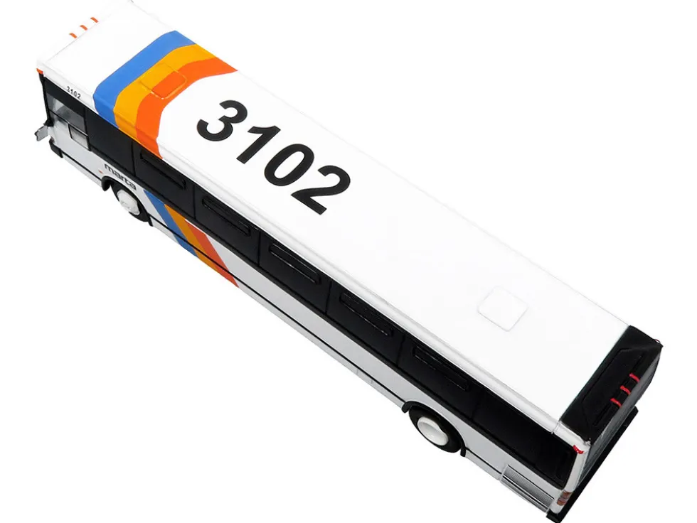 1980 Grumman 870 Advanced Design Transit Bus "MARTA Atlanta" White with Stripes "Vintage Bus & Motorcoach Collection" Limited Edition 1/87 (HO) Diecast Model by Iconic Replicas