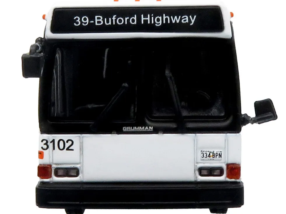 1980 Grumman 870 Advanced Design Transit Bus "MARTA Atlanta" White with Stripes "Vintage Bus & Motorcoach Collection" Limited Edition 1/87 (HO) Diecast Model by Iconic Replicas