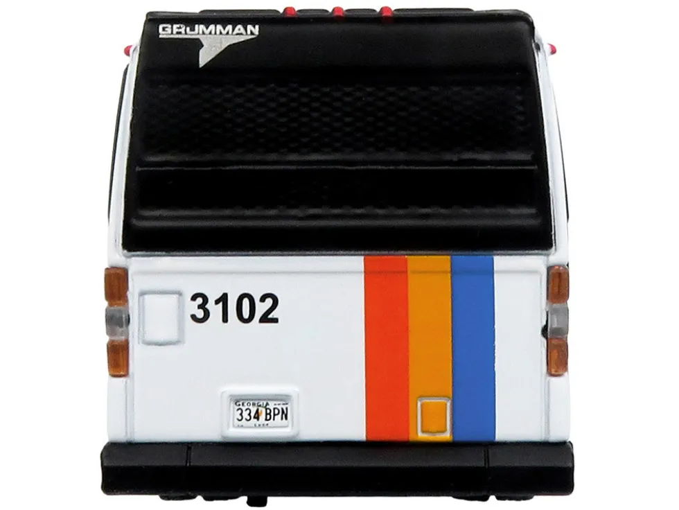 1980 Grumman 870 Advanced Design Transit Bus "MARTA Atlanta" White with Stripes "Vintage Bus & Motorcoach Collection" Limited Edition 1/87 (HO) Diecast Model by Iconic Replicas