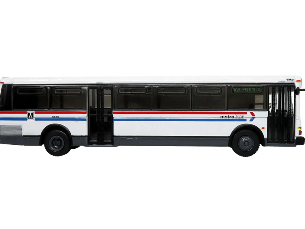 1980 Grumman 870 Advanced Design Transit Bus WMATA Washington Metropolitan Area Transit Authority Metro Bus 16S Pentagon Vintage Bus & Motorcoach Collection 1/87 HO Diecast Model Iconic Replicas 87-0407
