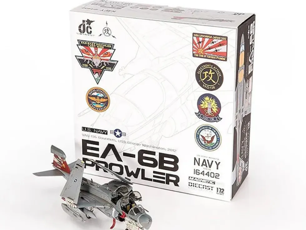 Grumman EA-6B Prowler Attack Aircraft "VAQ-136 Gauntlets, USS George Washington" (2012) United States Navy 1/72 Diecast Model by JC Wings