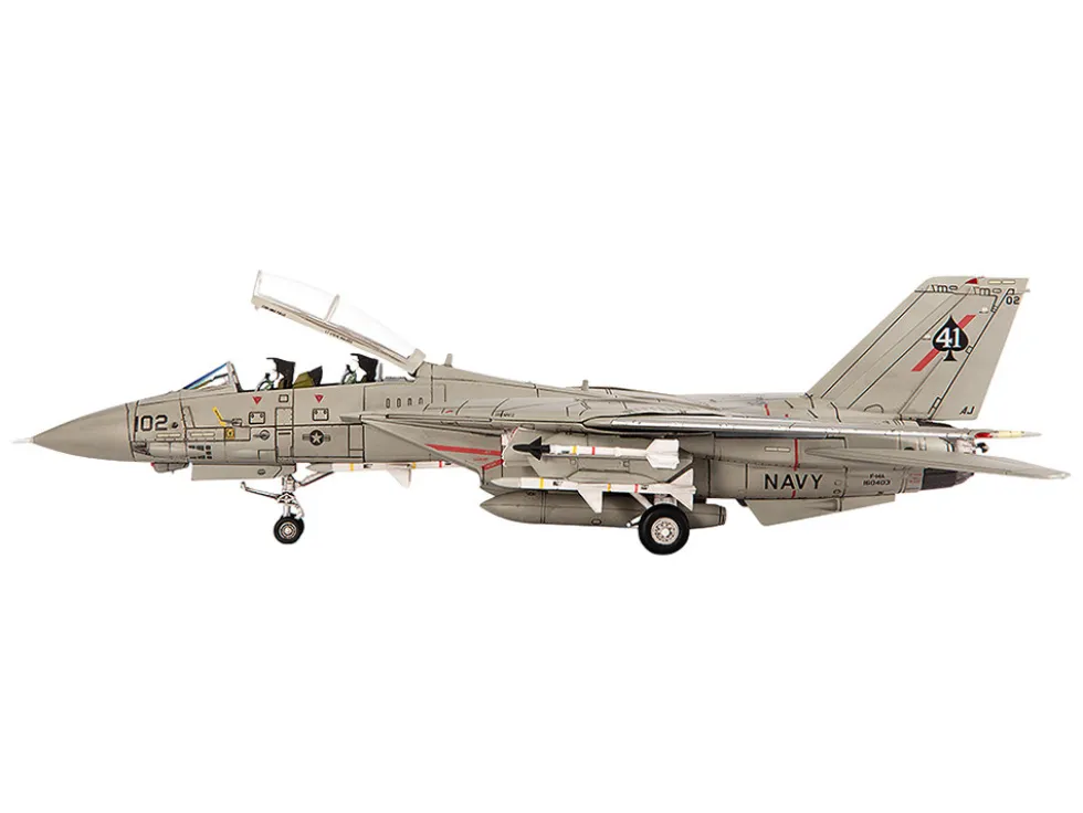 Grumman F-14A Tomcat Fighter Aircraft "VF-41 Black Aces, USS Nimitz, Gulf of Sidra" (1981) United States Navy 1/72 Diecast Model by JC Wings