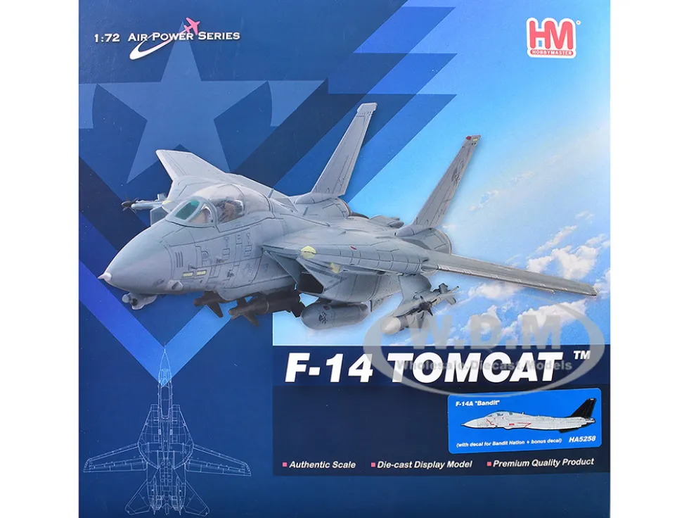 Grumman F-14A Tomcat Fighter Aircraft "Bandit Rogue Nation" United States Navy "Air Power Series" 1/72 Diecast Model by Hobby Master