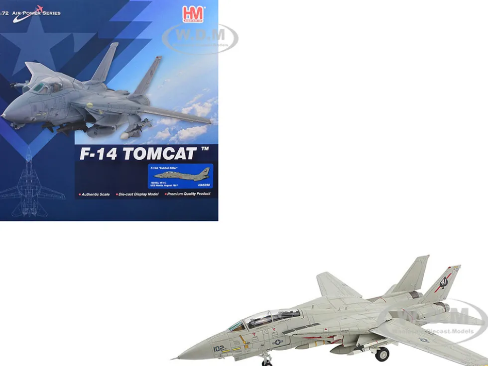 Grumman F-14A Tomcat Fighter Aircraft "Sukhoi Killer, VF-41 Black Aces, USS Nimitz" (1981) United States Navy "Air Power Series" 1/72 Diecast Model by Hobby Master