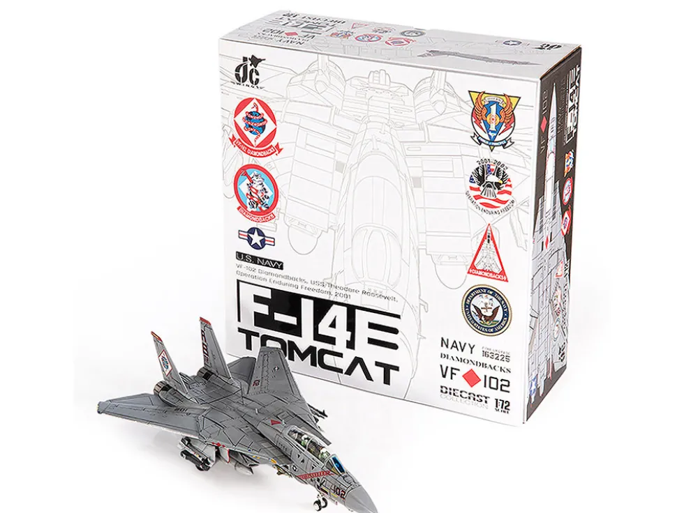 Grumman F-14B Tomcat Fighter Aircraft "VF-102 Diamondbacks, Operation Enduring Freedom" (2001) United States Navy 1/72 Diecast Model by JC Wings