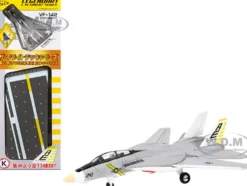 Grumman F 14B Tomcat Fighter Aircraft VF 142 Ghostriders and Section K of USS Enterprise CVN 65 Aircraft Carrier Display Deck Legendary F 14 Tomcat Series 1/200 Diecast Model Forces of Valor WJ-831111