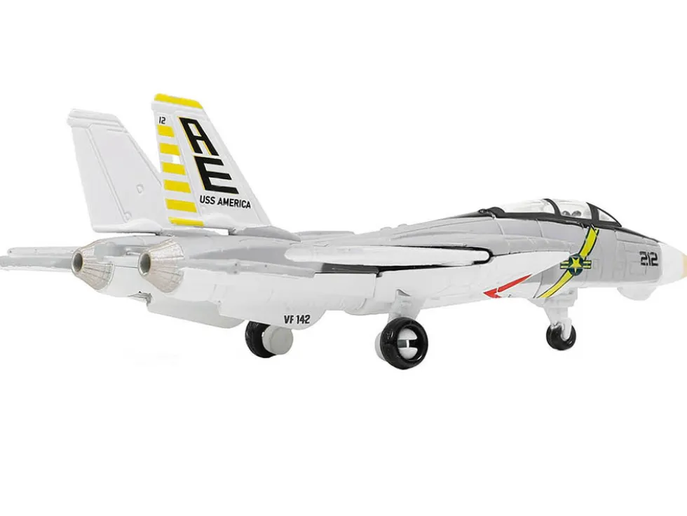 Grumman F 14B Tomcat Fighter Aircraft VF 142 Ghostriders and Section K of USS Enterprise CVN 65 Aircraft Carrier Display Deck Legendary F 14 Tomcat Series 1/200 Diecast Model Forces of Valor WJ-831111