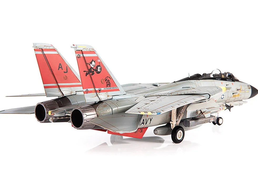 Grumman F 14D Tomcat Fighter Aircraft VF 31 Tomcatters USS Theodore Roosevelt The Last Flight 2006 United States Navy 1/72 Diecast Model JC Wings JCW-72-F14-015