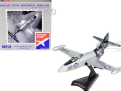 Grumman F9F F 9 Panther Cougar Aircraft Blue Tail Fly United States Navy 1/100 Diecast Model Airplane Postage Stamp PS5393-3