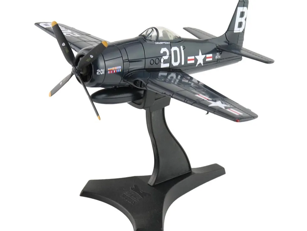 Grumman F8F-2P Bearcats Fighter Aircraft "121714, Duxford (Restored Plane)" (2014) United States Navy "SkyMax Flying Heroes" Series 1/72 Diecast Model by Hobby Master