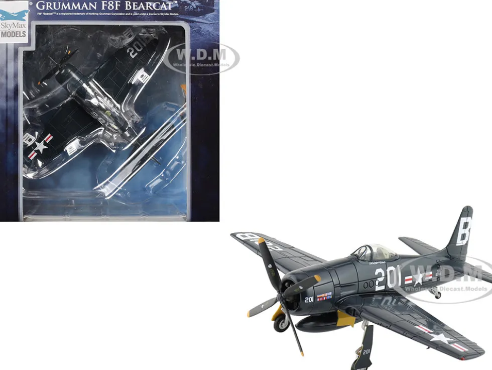 Grumman F8F-2P Bearcats Fighter Aircraft "121714, Duxford (Restored Plane)" (2014) United States Navy "SkyMax Flying Heroes" Series 1/72 Diecast Model by Hobby Master
