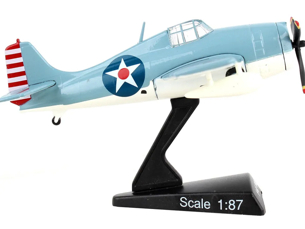 Grumman F4F Wildcat Aircraft United States Navy 1/87 HO Diecast Model Airplane Postage Stamp PS5351-2