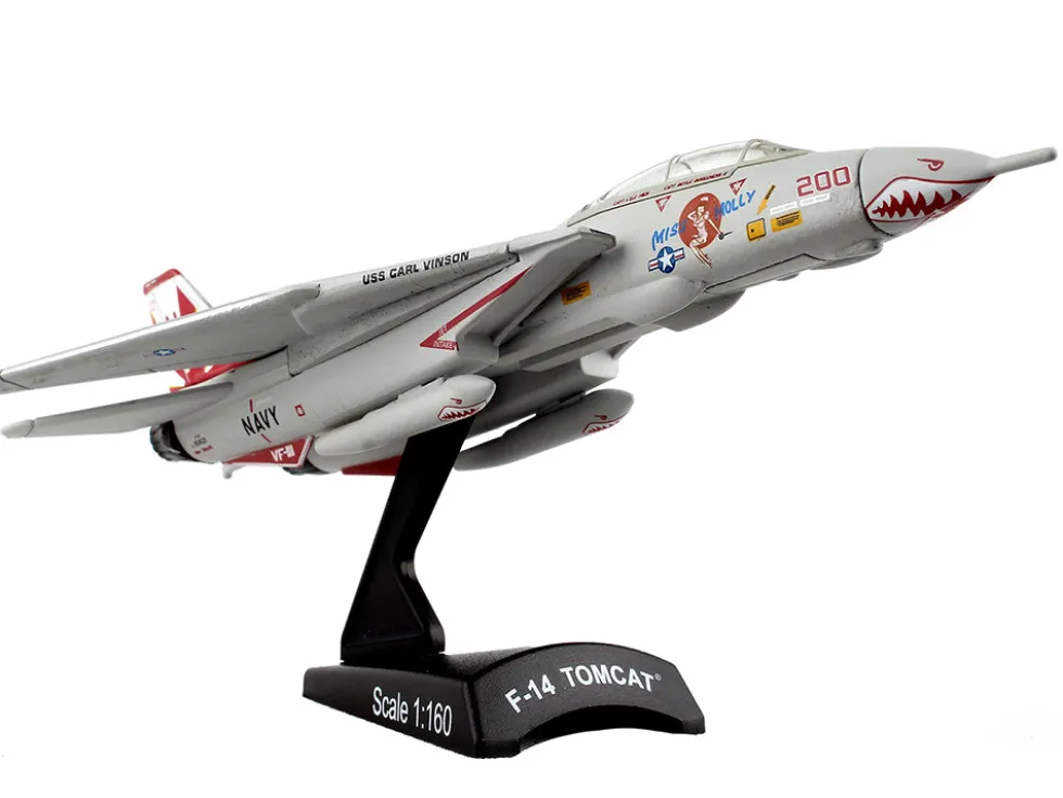 Grumman F 14 Tomcat Fighter Aircraft VF 111 Sundowners Miss Molly United States Navy 1/160 Diecast Model Airplane Postage Stamp PS5383-4