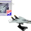 Grumman F 14 Tomcat Fighter Aircraft VFA 103 Jolly Rogers United States Navy 1/160 Diecast Model Airplane Postage Stamp PS5383-3