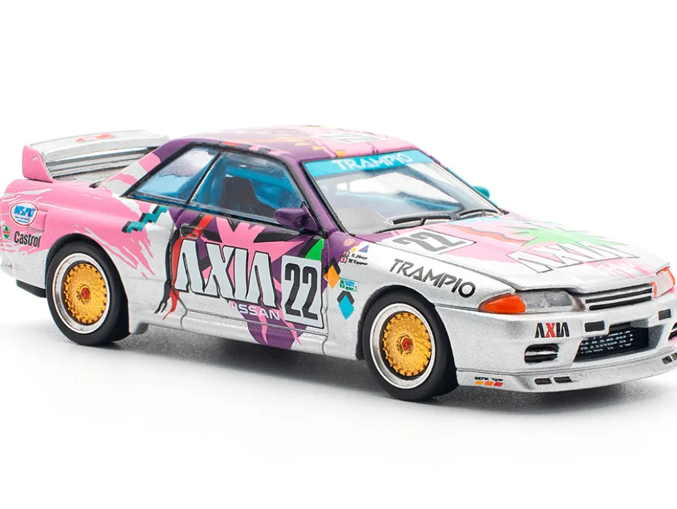GTR R32 RHD (Right Hand Drive) #22 Masahiko Kageyama - Kazuo Shimizu "Axia" Group A "Japanese Touring Car Championship" (1991) 1/64 Diecast Model Car by Pop Race