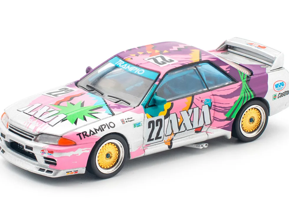 GTR R32 RHD (Right Hand Drive) #22 Masahiko Kageyama - Kazuo Shimizu "Axia" Group A "Japanese Touring Car Championship" (1991) 1/64 Diecast Model Car by Pop Race