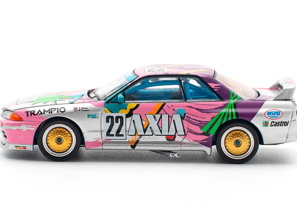GTR R32 RHD (Right Hand Drive) #22 Masahiko Kageyama - Kazuo Shimizu "Axia" Group A "Japanese Touring Car Championship" (1991) 1/64 Diecast Model Car by Pop Race