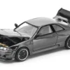 GTR R33 400R RHD (Right Hand Drive) Dark Chrome "The Dark Chrome Series" 1/64 Diecast Model Car by Pop Race