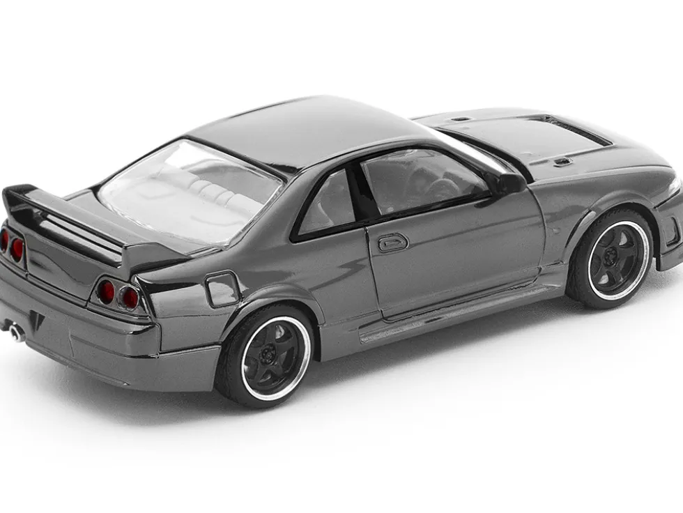 GTR R33 400R RHD (Right Hand Drive) Dark Chrome "The Dark Chrome Series" 1/64 Diecast Model Car by Pop Race