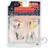 Hang Loose 5 piece Diecast Set 4 Surfer Figures 1 Dog Limited Edition 4800 pieces Worldwide 1/64 Scale Models American Diorama AD-76500MJ