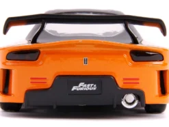 Han's Mazda RX-7 Orange Metallic Matt Black Toyota GR Supra Orange Metallic Black Hood Set 2 pieces Fast & Furious Series 1/32 Diecast Model Cars Jada 32910