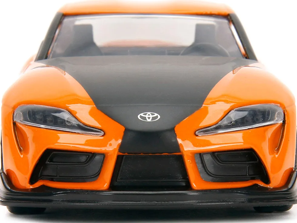 Han's Mazda RX-7 Orange Metallic Matt Black Toyota GR Supra Orange Metallic Black Hood Set 2 pieces Fast & Furious Series 1/32 Diecast Model Cars Jada 32910