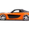 Han's Mazda RX-7 RHD Right Hand Drive Orange Black Fast & Furious Movie 1/24 Diecast Model Car Jada 30732
