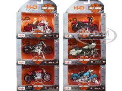 Harley-Davidson Motorcycles 6 piece Set Series 40 1/18 Diecast Models Maisto 31360-40
