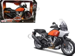 2021 Harley Davidson Pan America 1250 Motorcycle Orange and Black "H-D Custom" 1/12 Diecast Model by Maisto