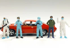 Hazmat Crew 6 piece Figurine Set 1/24 Scale Models American Diorama 76367 76368 76369 76370 76371 76372