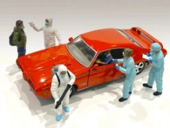 Hazmat Crew 6 piece Figurine Set 1/24 Scale Models American Diorama 76367 76368 76369 76370 76371 76372